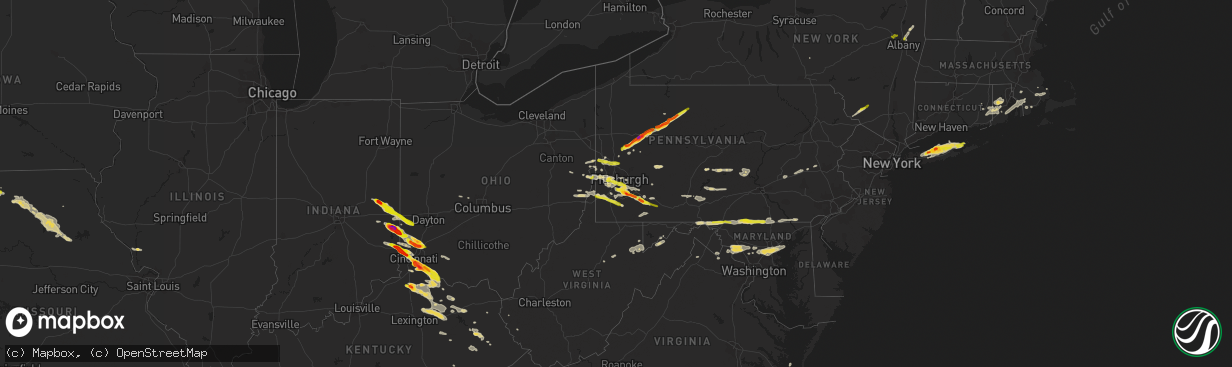 Hail map on August 3, 2015