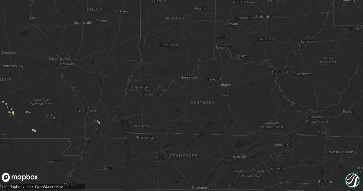 Hail map in Kentucky on August 3, 2016