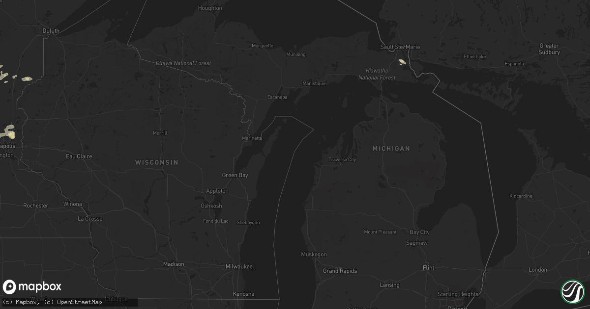 Hail map in Michigan on August 3, 2016