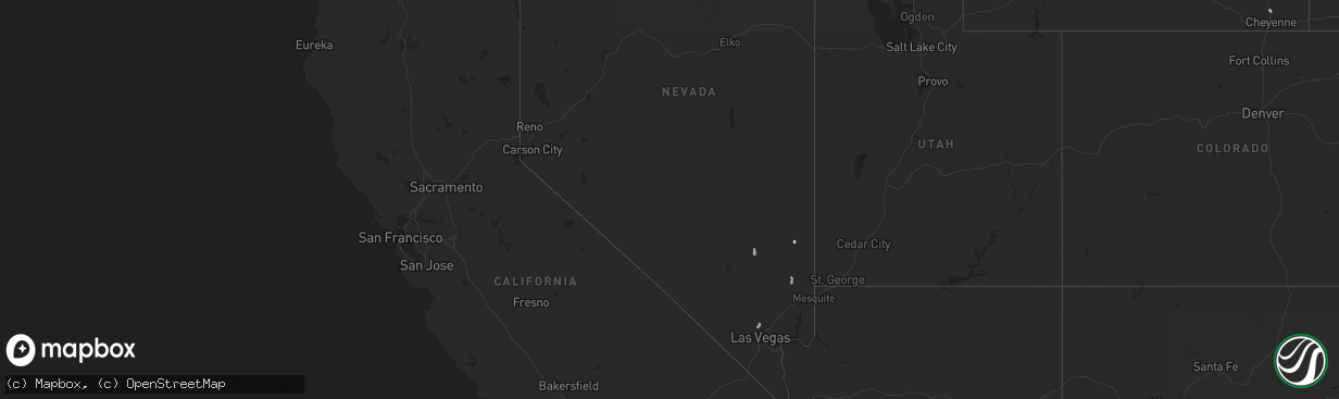 Hail map in Nevada on August 3, 2016