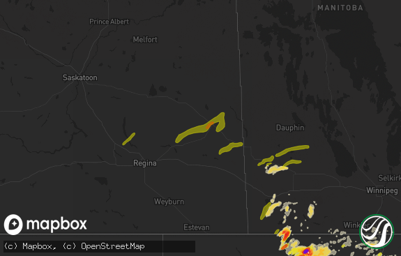 Hail map preview on 08-03-2016