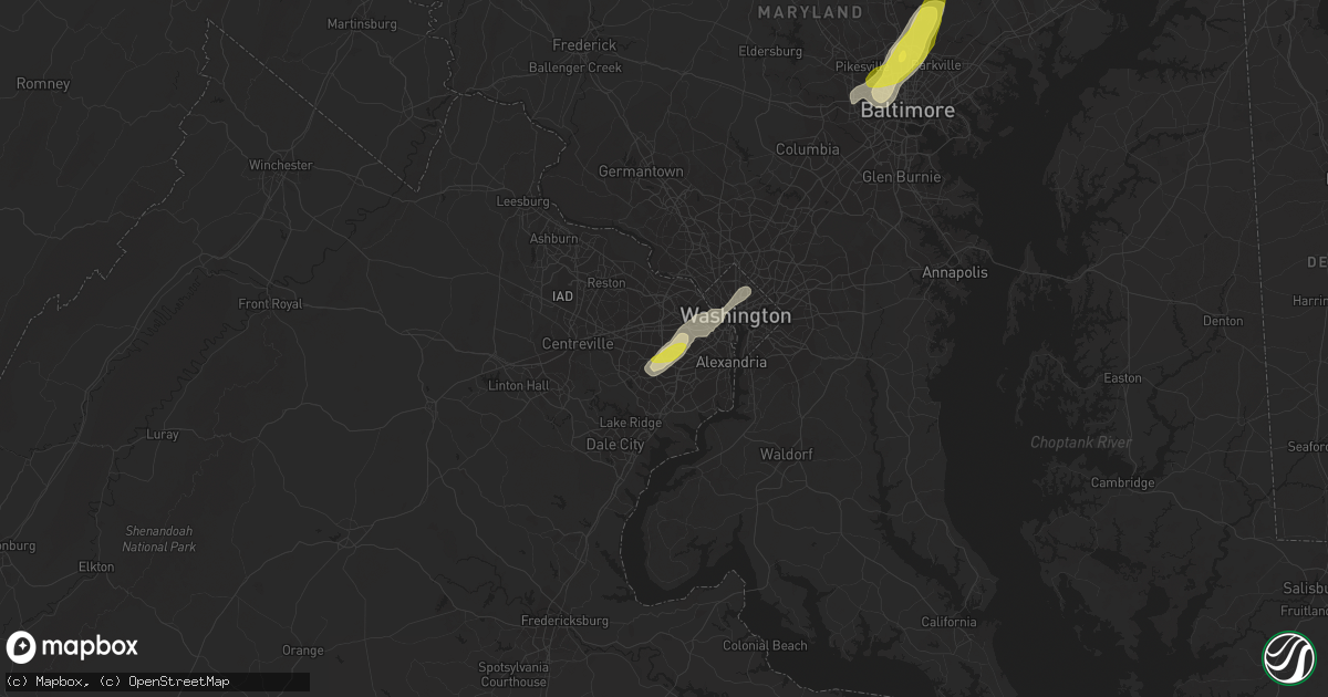 Hail map in Annandale, VA on August 3, 2017