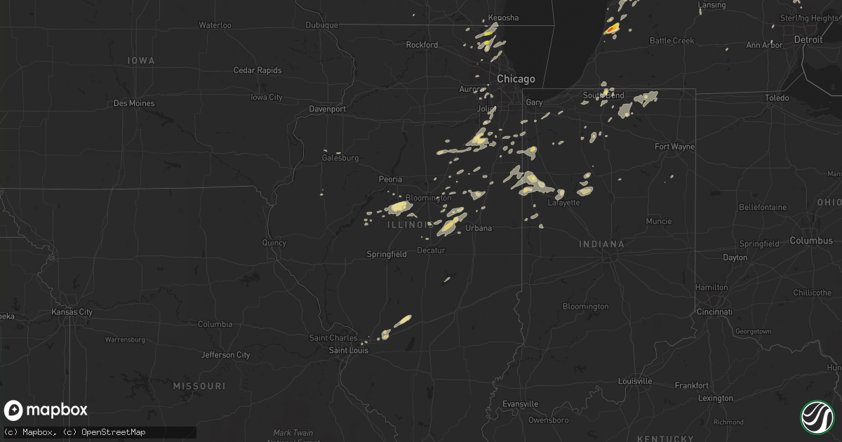 Hail map in Illinois on August 3, 2017