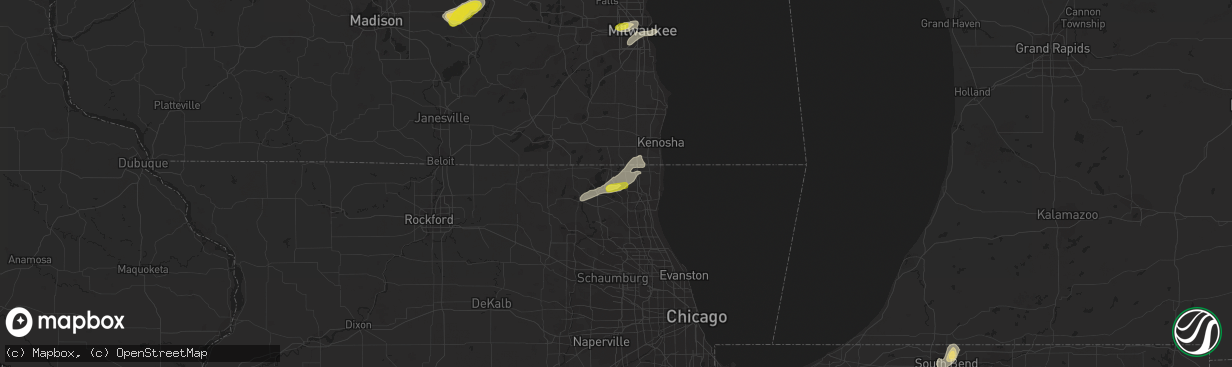 Hail map in Lake Villa, IL on August 3, 2017