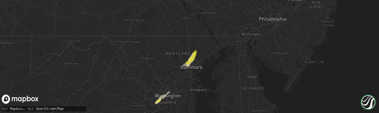 Hail map in Lutherville Timonium, MD on August 3, 2017