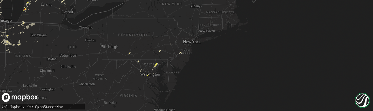 Hail map in New Jersey on August 3, 2017