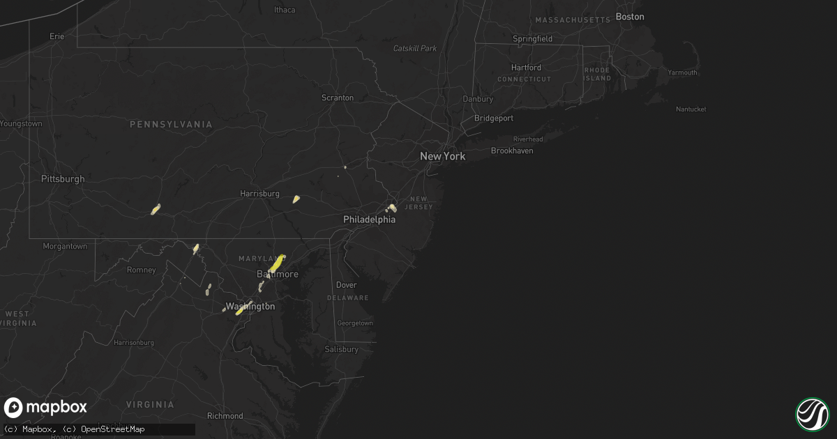 Hail map in New Jersey on August 3, 2017
