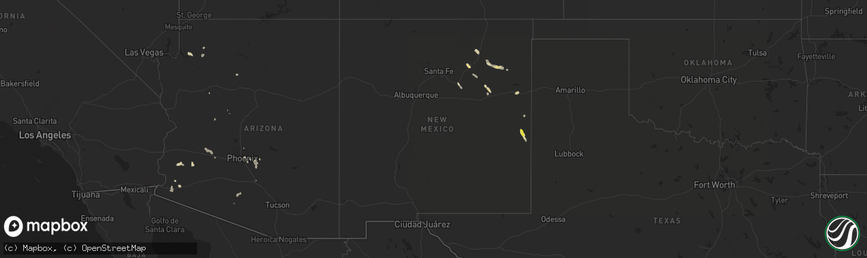 Hail map in New Mexico on August 3, 2017