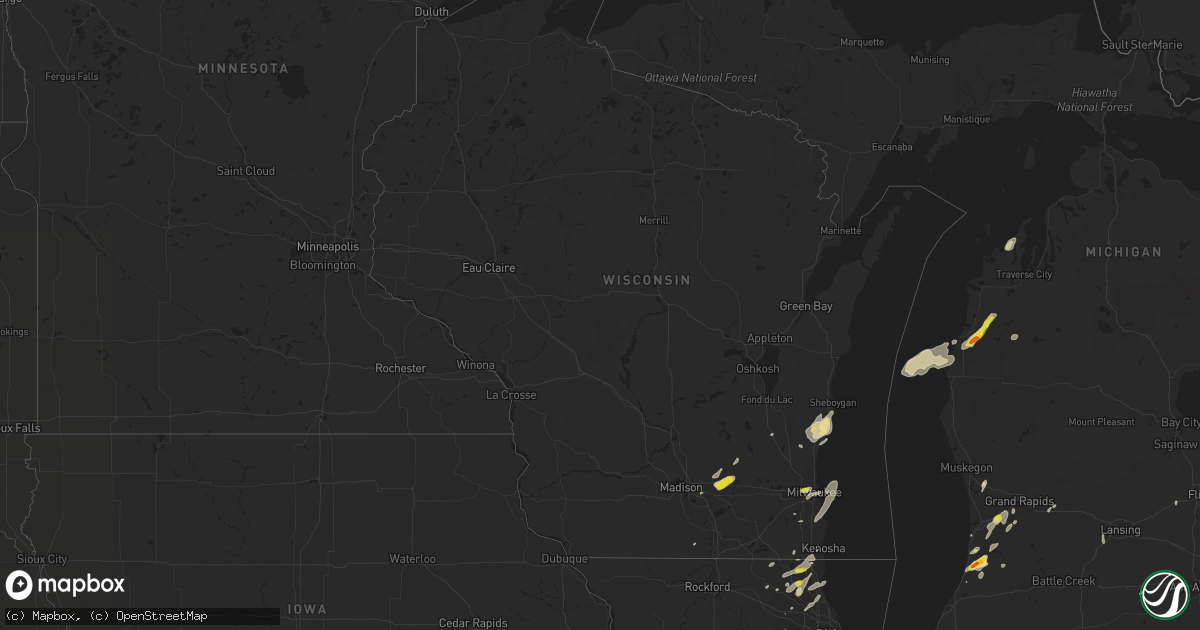 Hail map in Wisconsin on August 3, 2017