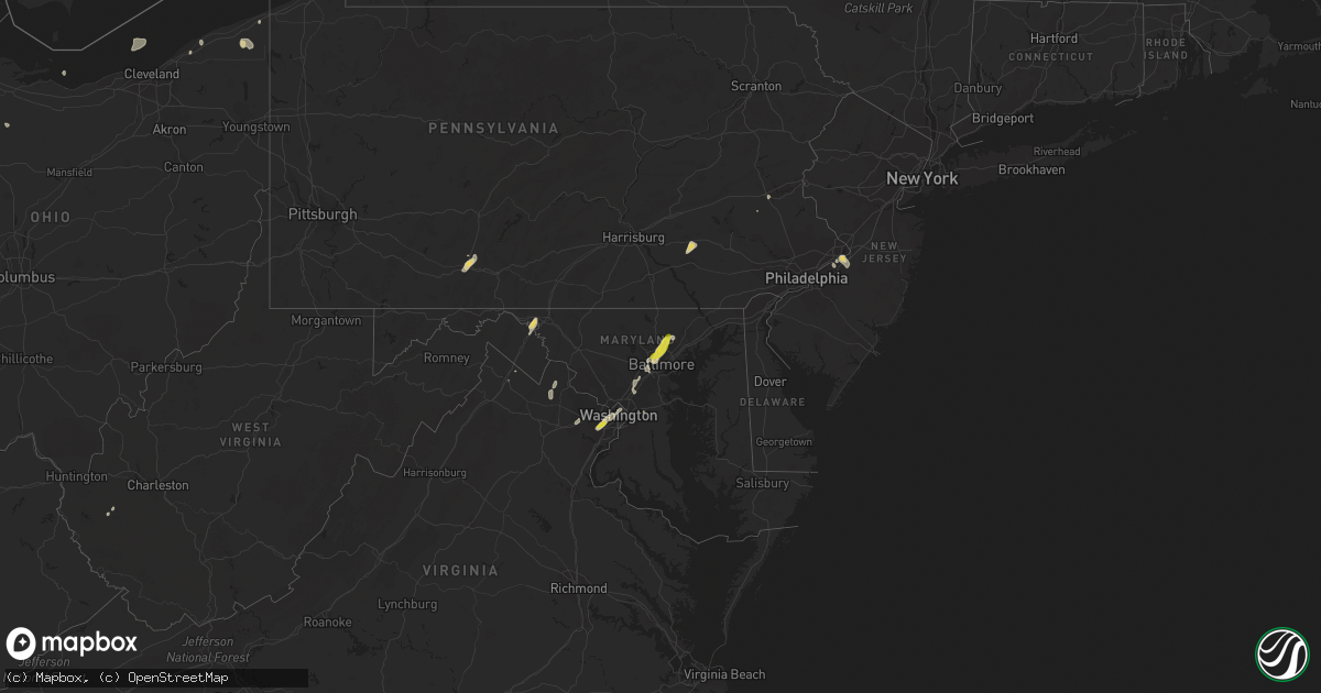 Hail map on August 3, 2017