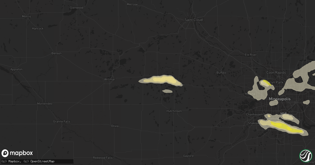 Hail map in Litchfield, MN on August 3, 2018