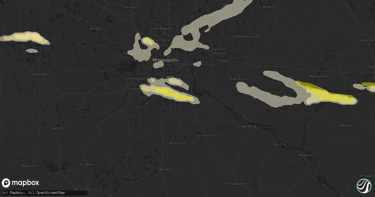 Hail map in Rosemount, MN on August 3, 2018