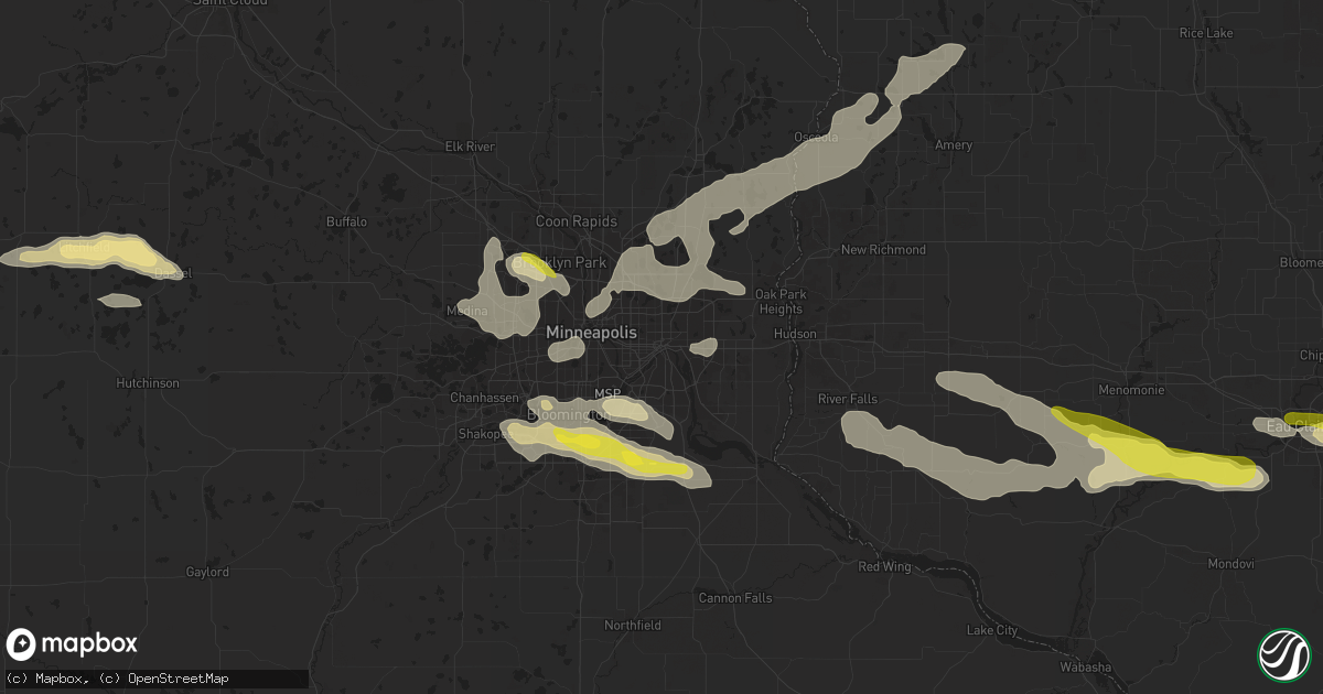 Hail map in Saint Paul, MN on August 3, 2018