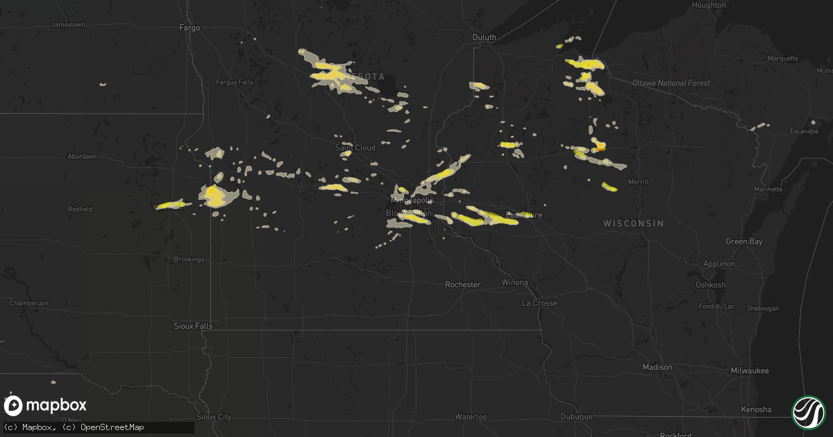 Hail map on August 3, 2018