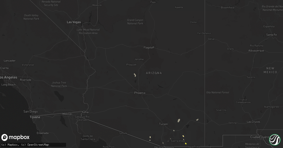 Hail map in Arizona on August 3, 2019