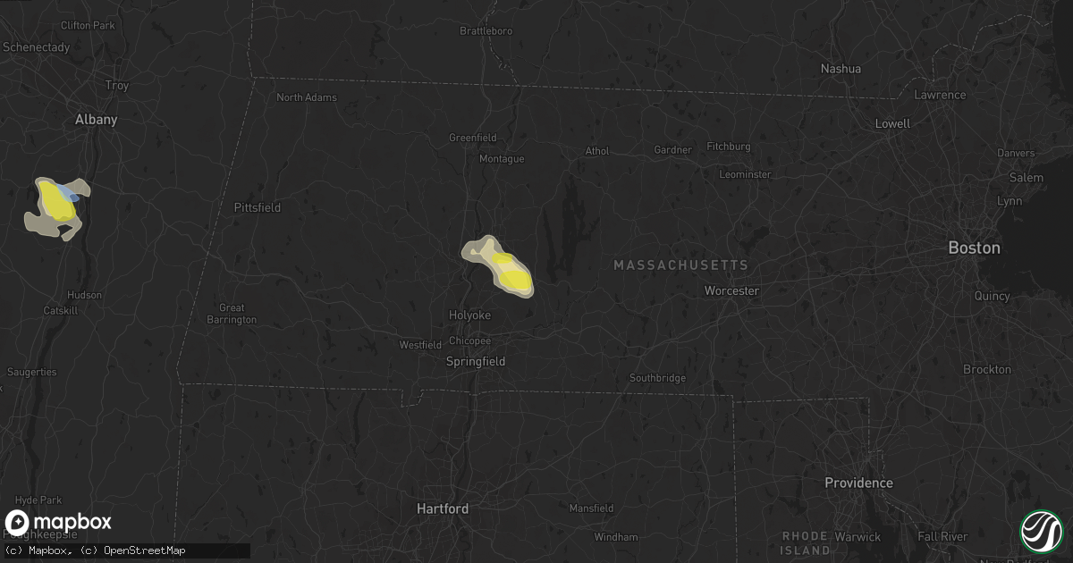 Hail map in Belchertown, MA on August 3, 2019
