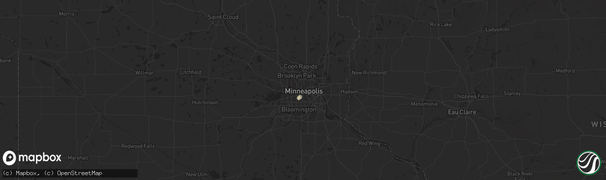 Hail map in Minneapolis, MN on August 3, 2019