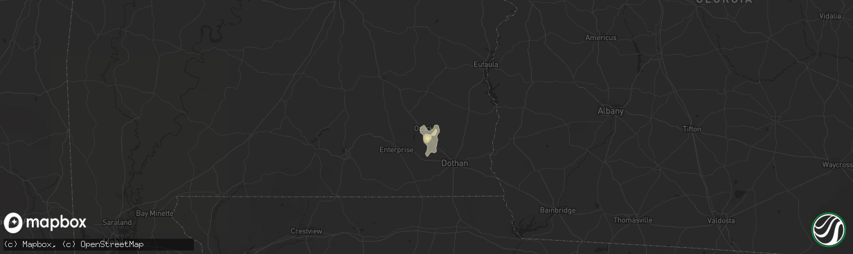 Hail map in Ozark, AL on August 3, 2019