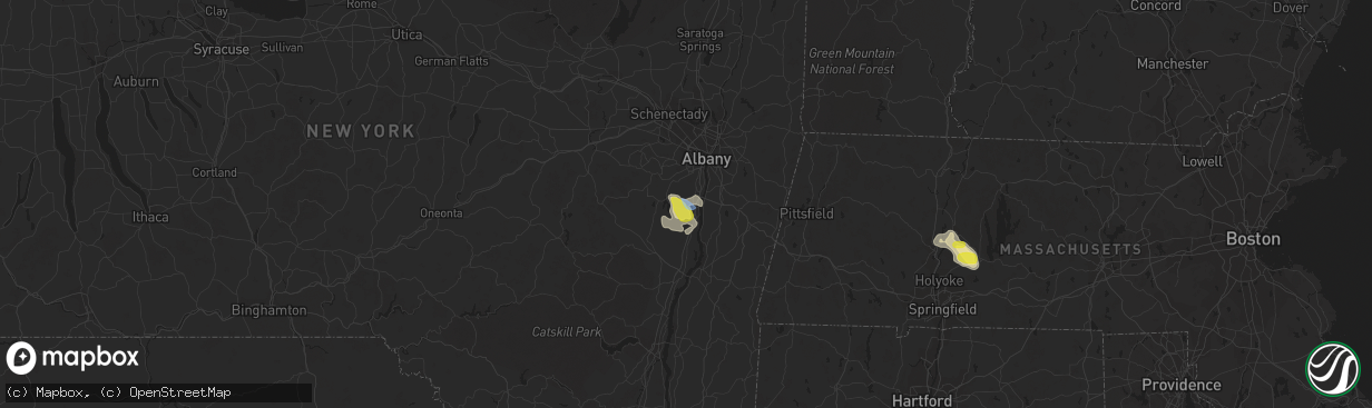 Hail map in Ravena, NY on August 3, 2019