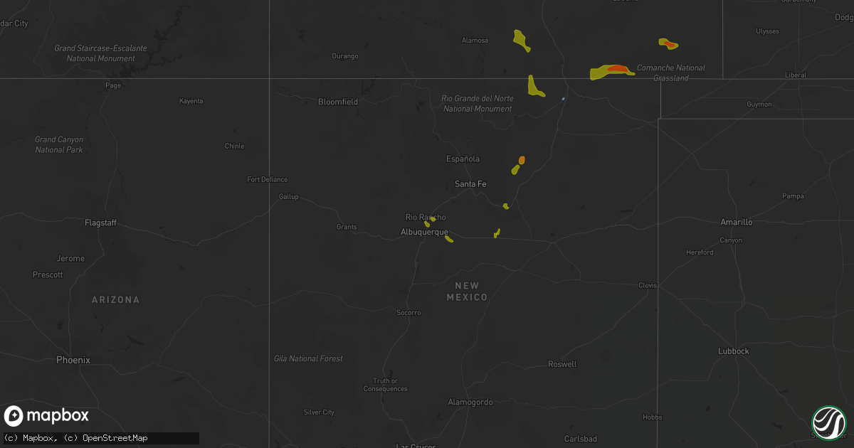 Hail map on August 3, 2020