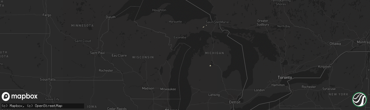 Hail map in Michigan on August 3, 2021