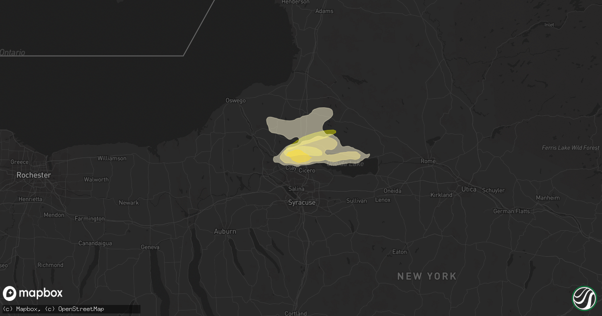 Hail map in Brewerton, NY on August 3, 2023