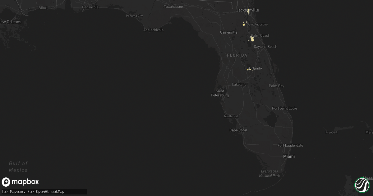 Hail map in Florida on August 3, 2023