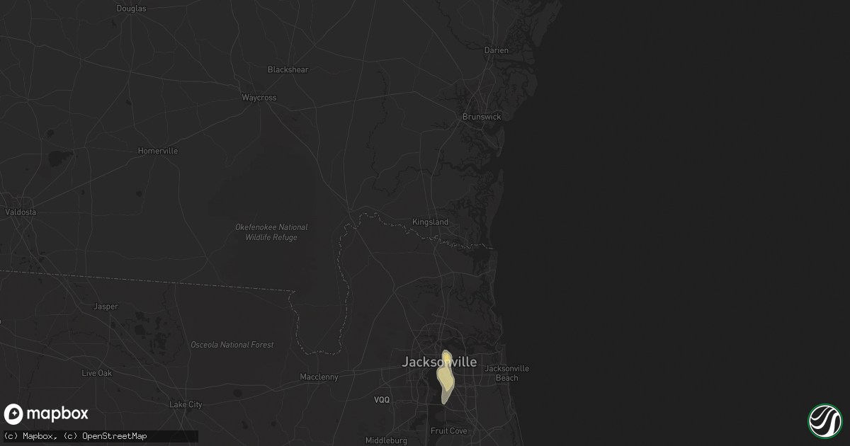 Hail map in Kingsland, GA on August 3, 2023