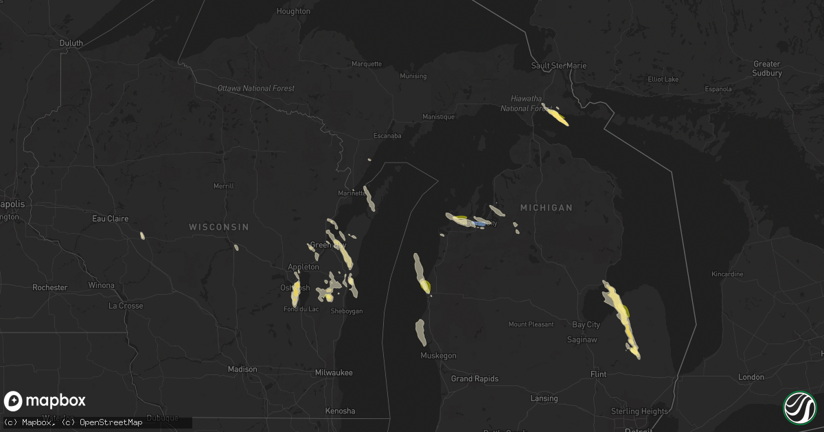 Hail map in Michigan on August 3, 2023