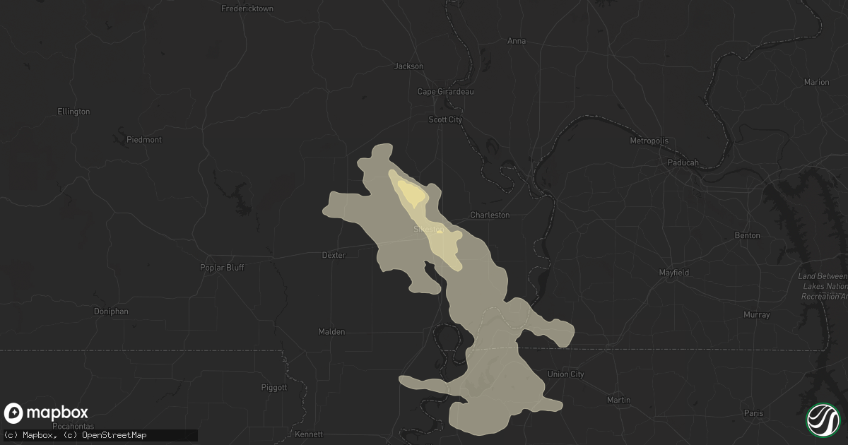 Hail map in Sikeston, MO on August 3, 2023