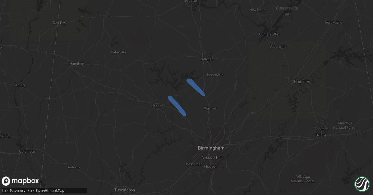 Hail map in Sumiton, AL on August 3, 2023