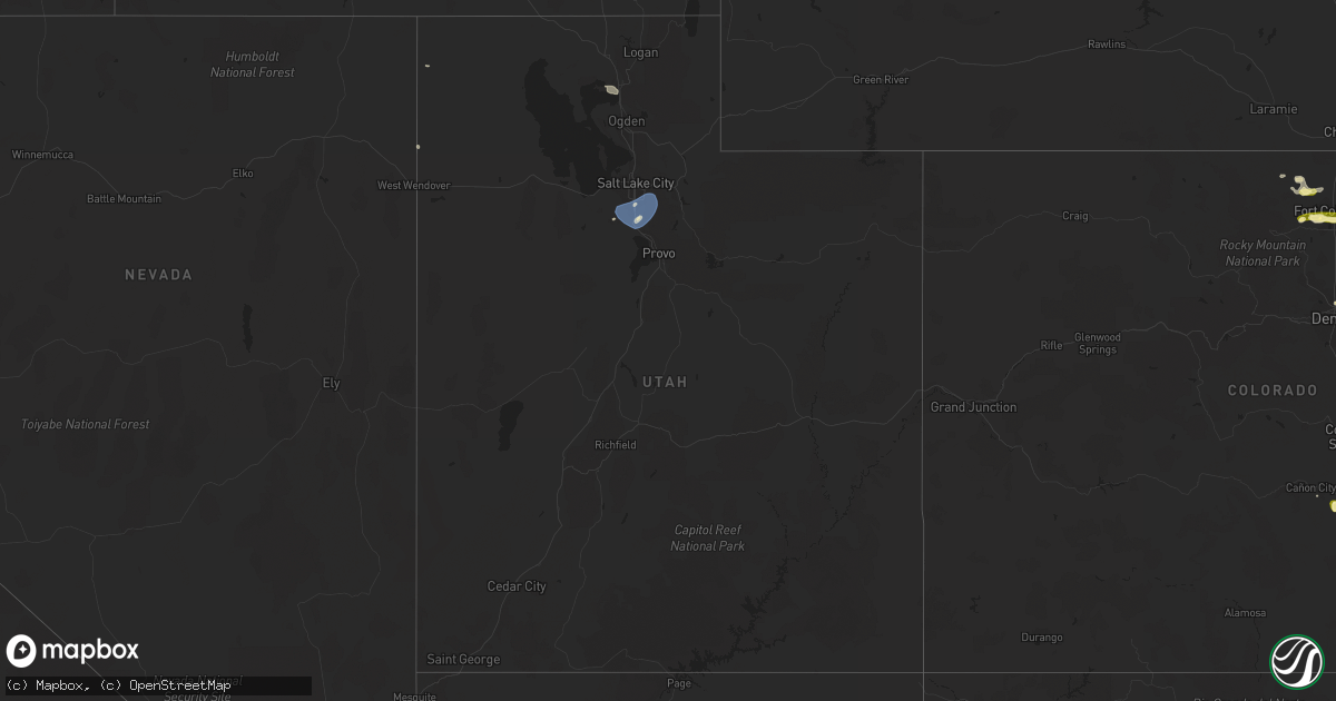 Hail map in Utah on August 3, 2023