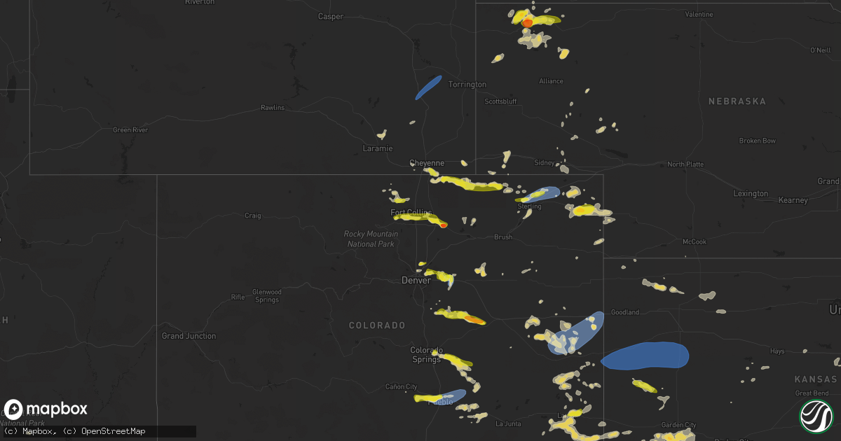 Hail map on August 3, 2023