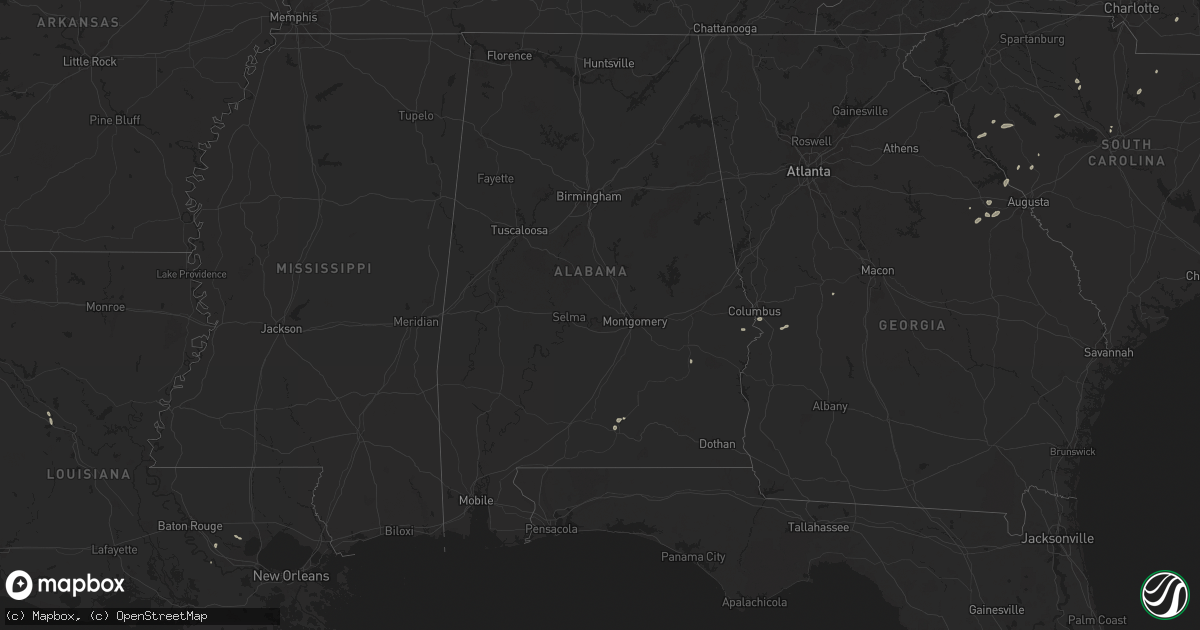 Hail map in Alabama on August 3, 2024