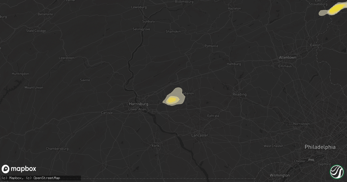 Hail map in Annville, PA on August 3, 2024