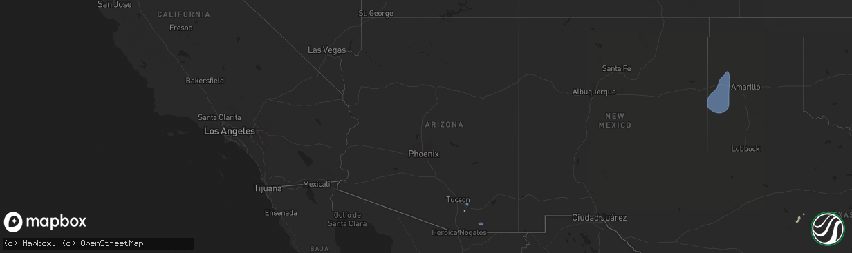 Hail map in Arizona on August 3, 2024