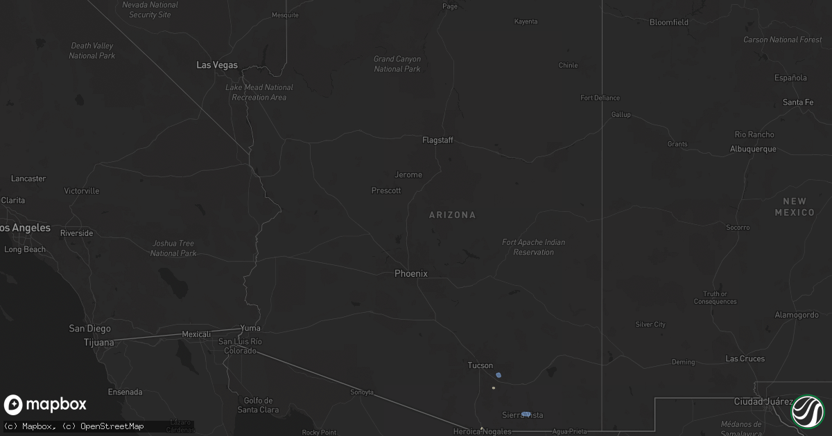 Hail map in Arizona on August 3, 2024