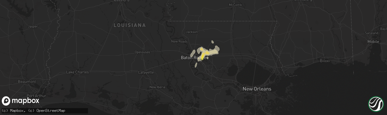 Hail map in Baton Rouge, LA on August 3, 2024