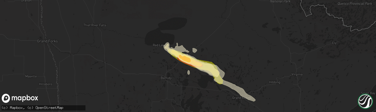 Hail map in Blackduck, MN on August 3, 2024