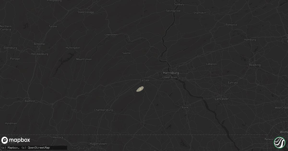 Hail map in Carlisle, PA on August 3, 2024