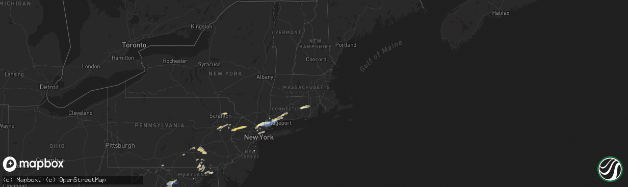 Hail map in Connecticut on August 3, 2024