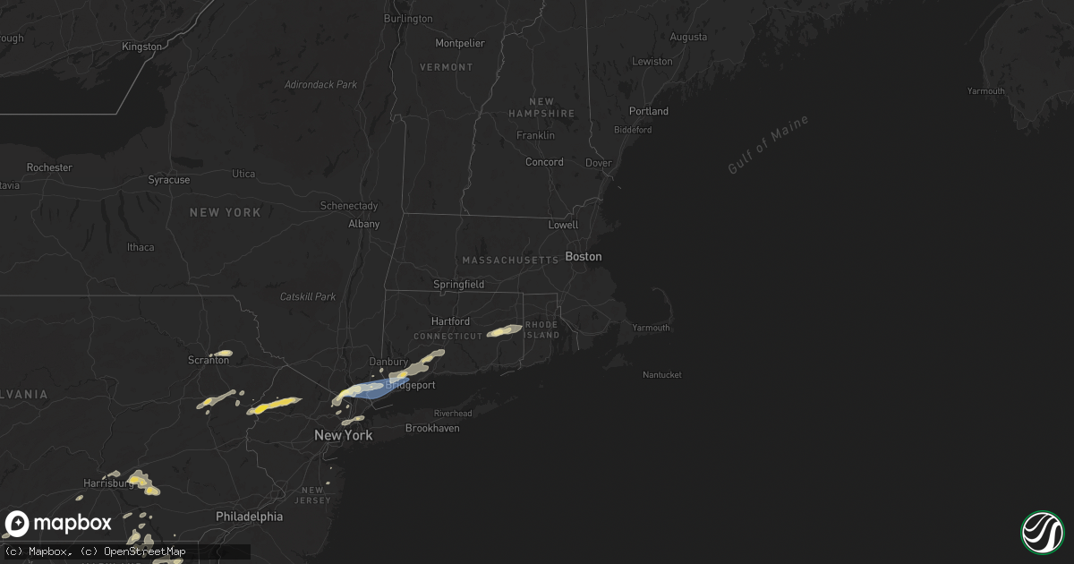 Hail map in Connecticut on August 3, 2024
