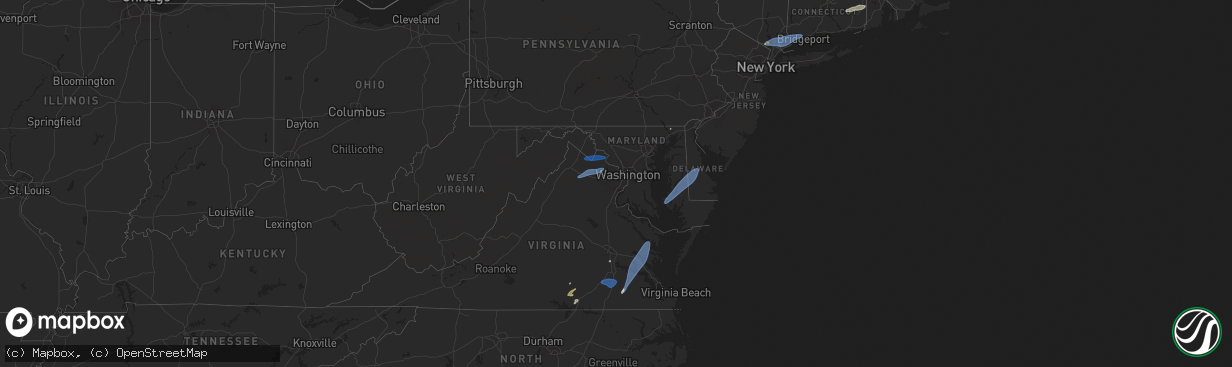 Hail map in Delaware on August 3, 2024