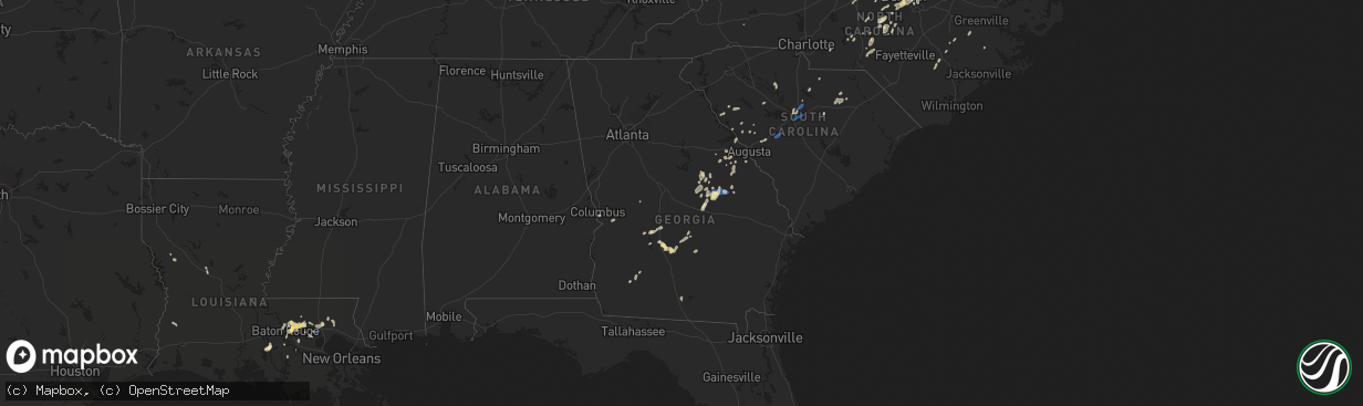 Hail map in Georgia on August 3, 2024