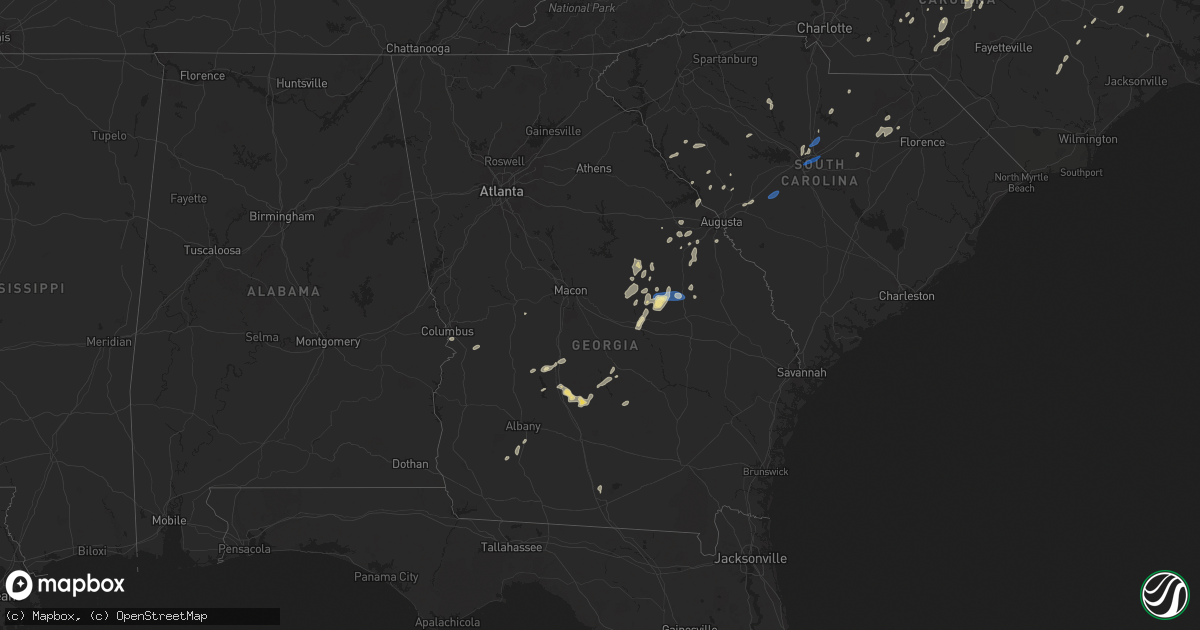 Hail map in Georgia on August 3, 2024