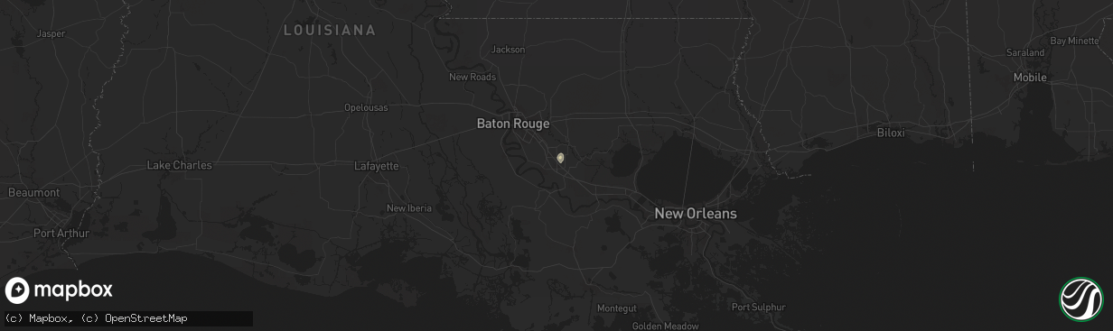 Hail map in Gonzales, LA on August 3, 2024