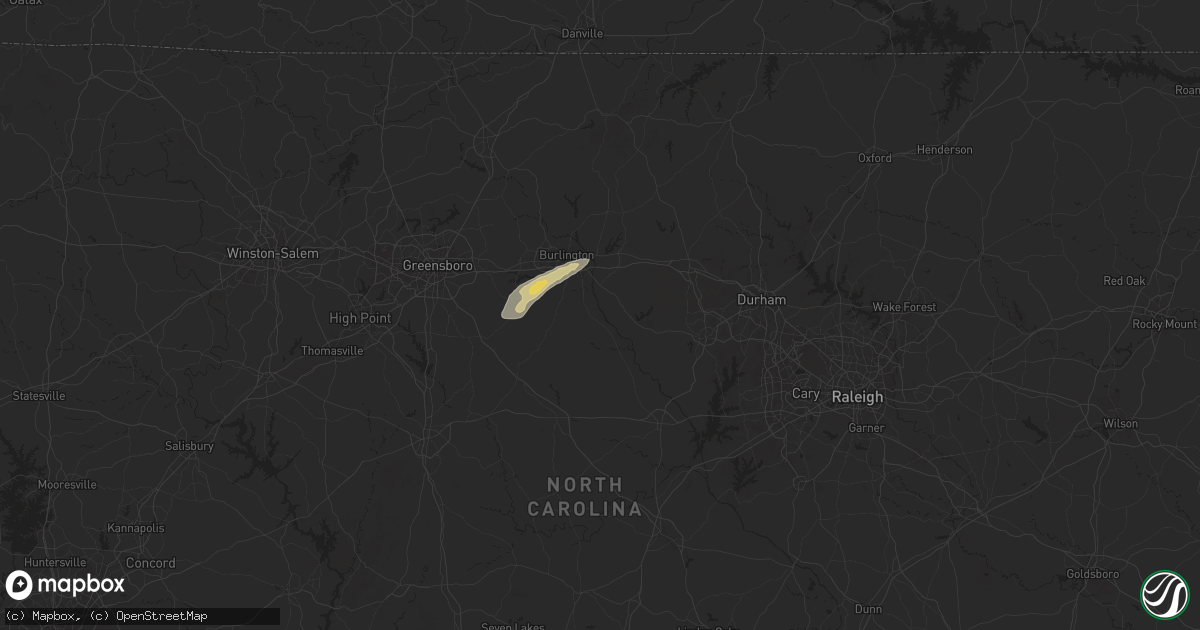 Hail map in Graham, NC on August 3, 2024
