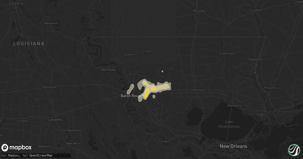 Hail map in Greenwell Springs, LA on August 3, 2024