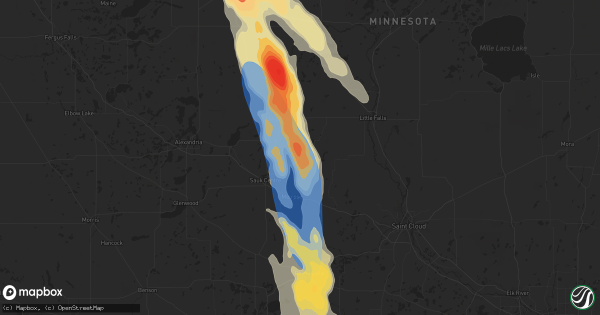 Hail map in Grey Eagle, MN on August 3, 2024