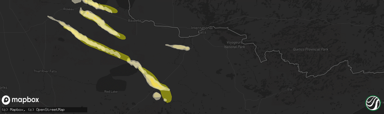 Hail map in Littlefork, MN on August 3, 2024